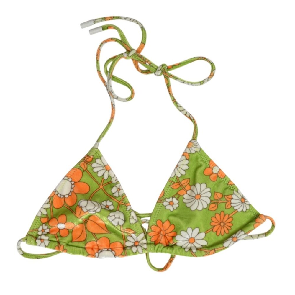 Triangl Swimwear Vinca Bikini Top in Velvet Green Floral